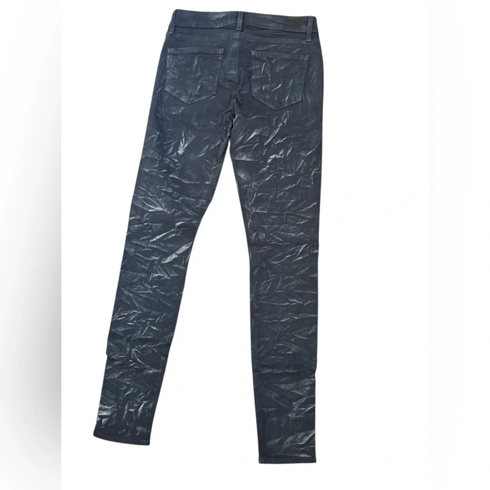 Paige Verdugo Ultra Skinny Jeans Coated Black Denim Size 26 - Picture 5 of 9